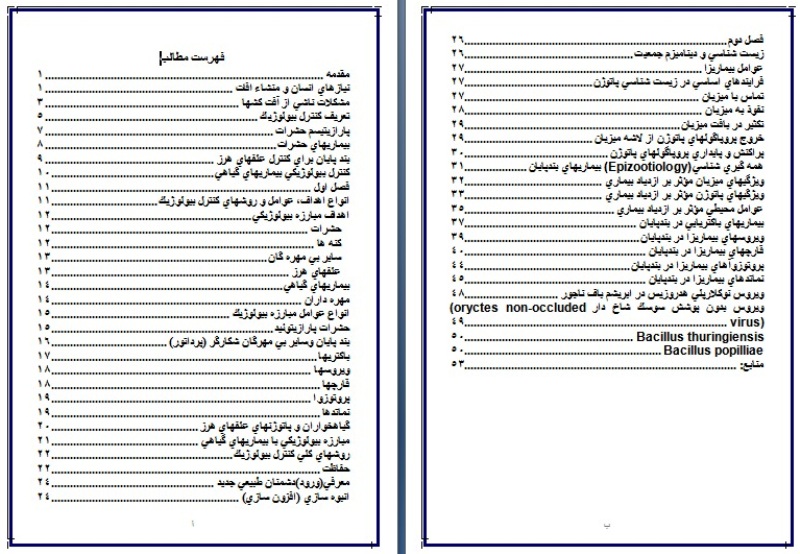 فهرست مطالب افت کش ها