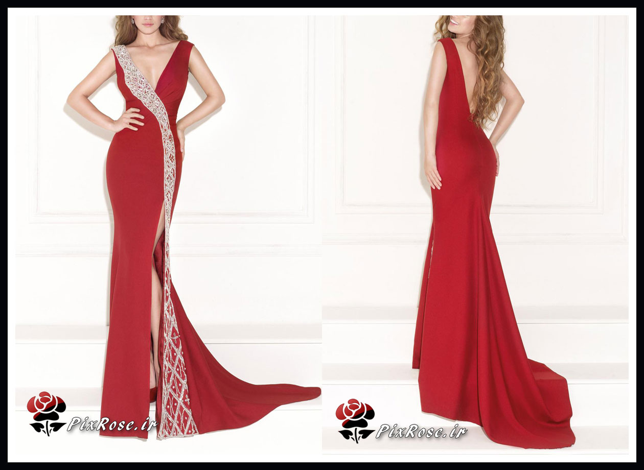 لباس شب بلند قرمز