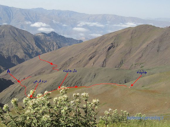 مسیر قله سیالان - یال منتهی به جانپناه