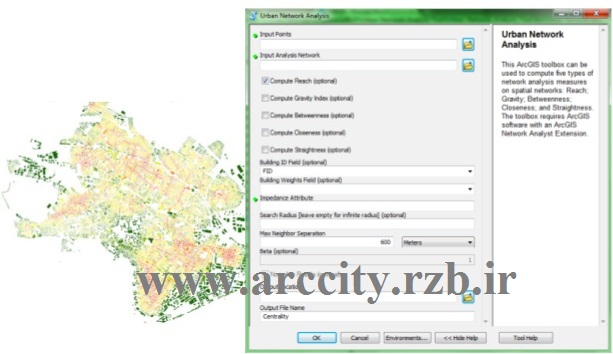 دانلود تولباکس شهری Urban Network Analysis Toolbox برای GIS