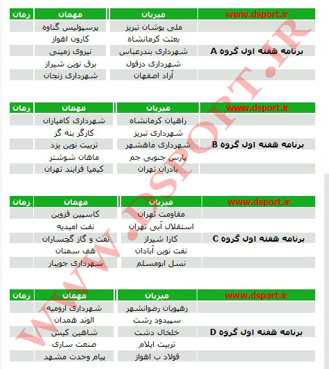 برنامه کامل لیگ دسته دوم فوتبال فصل ۹۵-۹۴برنامه مسابقات لیگ دسته دوم فوتبال کشور