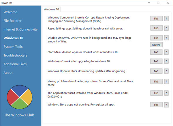 ابزار تعمیر ویندوز 10 FixWin 10 for Windows 10
