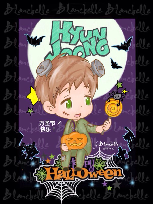 [Fan art] Kim Hyun Joong - Happy Halloween cr. blancbelle [2015.10.30,31]