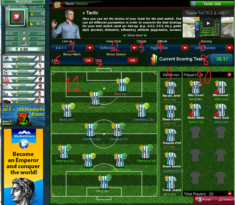 بازی فوتبال با کسب درآمد Goaltycoon