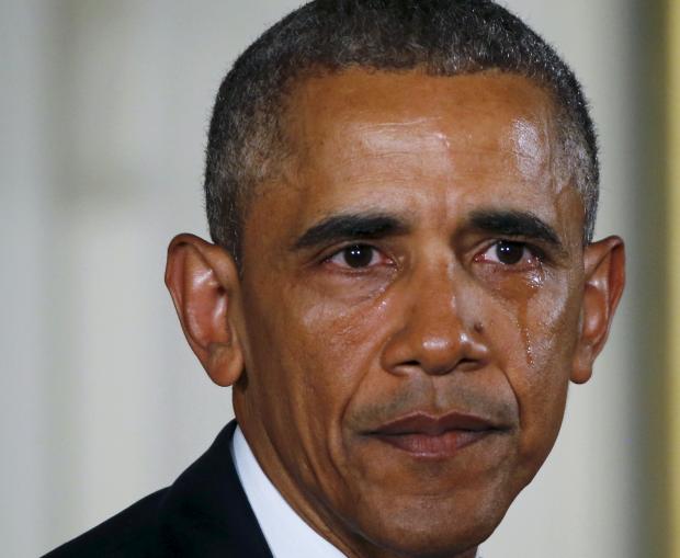 اوباما هم اشک می ریزد+ تصاویر