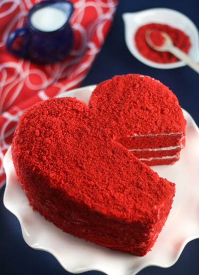 طرز تهیه کیک مخملی قرمز مخصوص ولنتاین