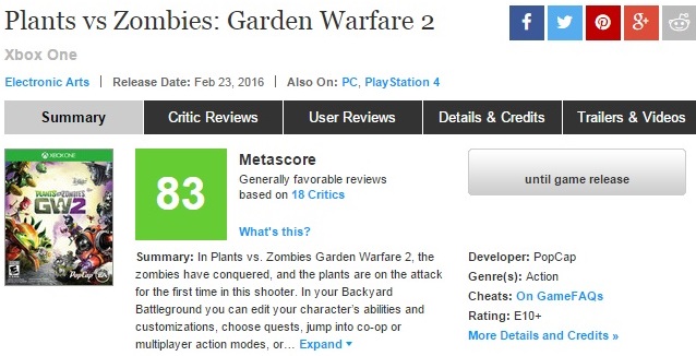 Plants vs. Zombies: Garden Warfare 2 