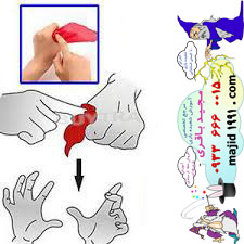 غیب کردن دستمال در دست -  آموزش شعبده بازی تردستی