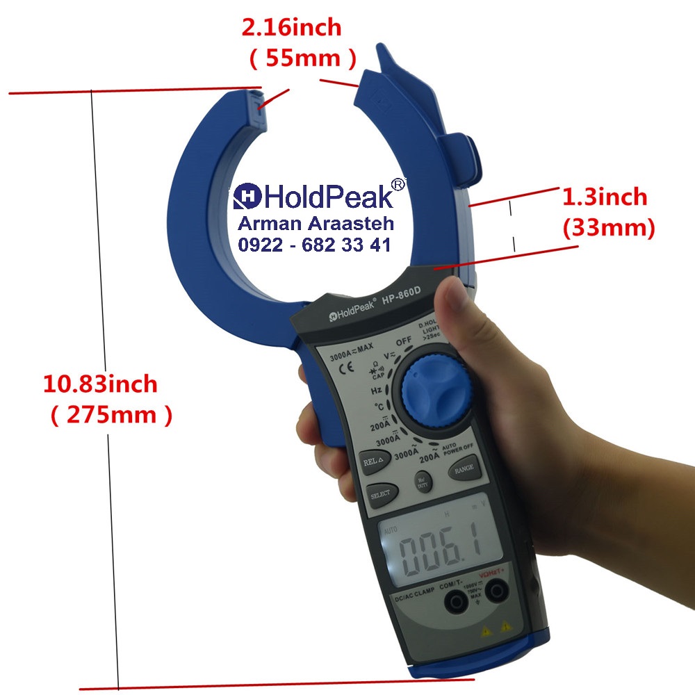 3000A Dual Display Clamp-On Meter-HP-860D  کلمپ متر ACوDC  - مدل HP-860D