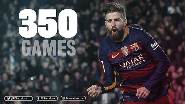 350 اُمین بازی جرارد پیکه با پیراهن بارسلونا