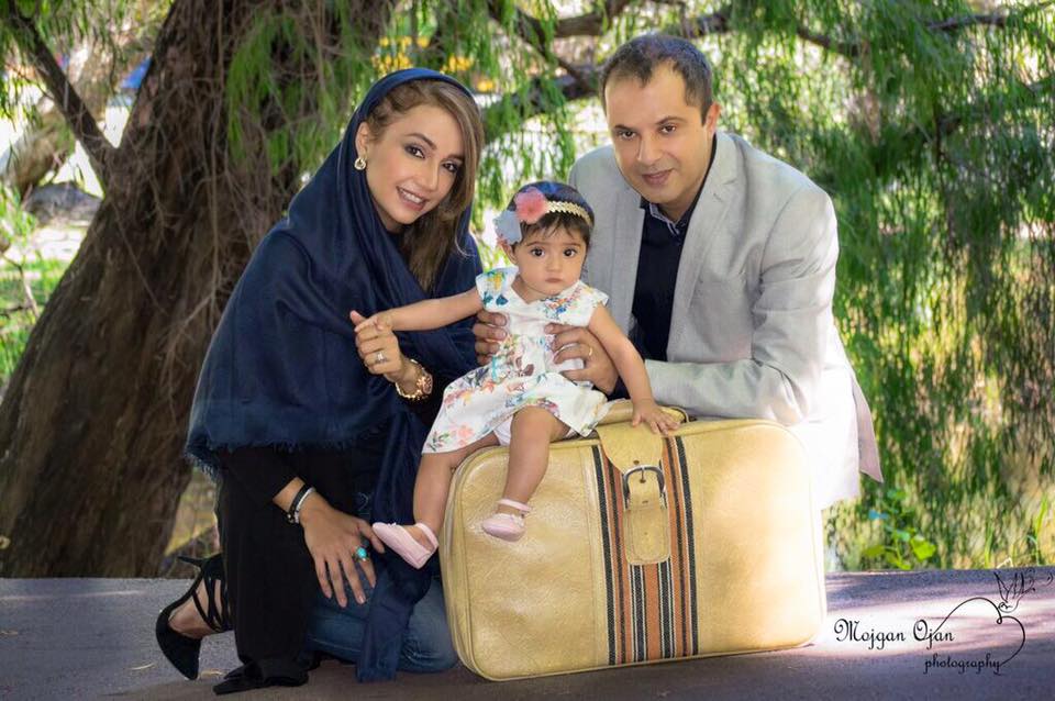 شبنم قلی خانی با همسر و دخترش