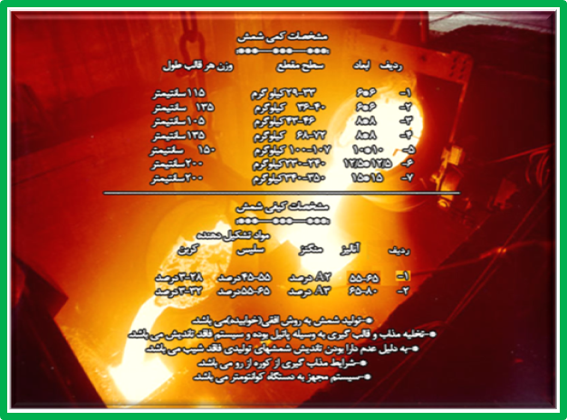 <a href='http://tamenahankaspeyana.niloblog.com/p/7/'>مشخصات</a> آنالیز شمش فولاد