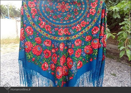 روسری ترکمن آبی