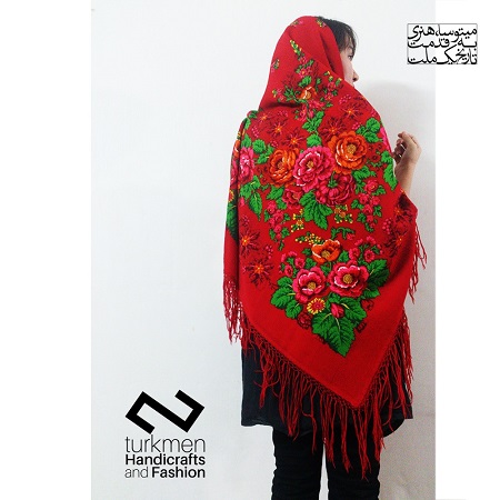 روسری ترکمن قرمز