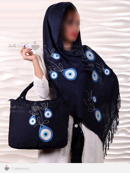 شال و روسری مدل جدید سرمه ای