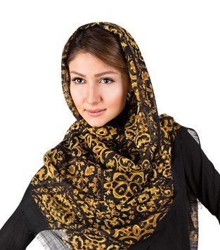 شال و روسری کنزو مشکی و زرد