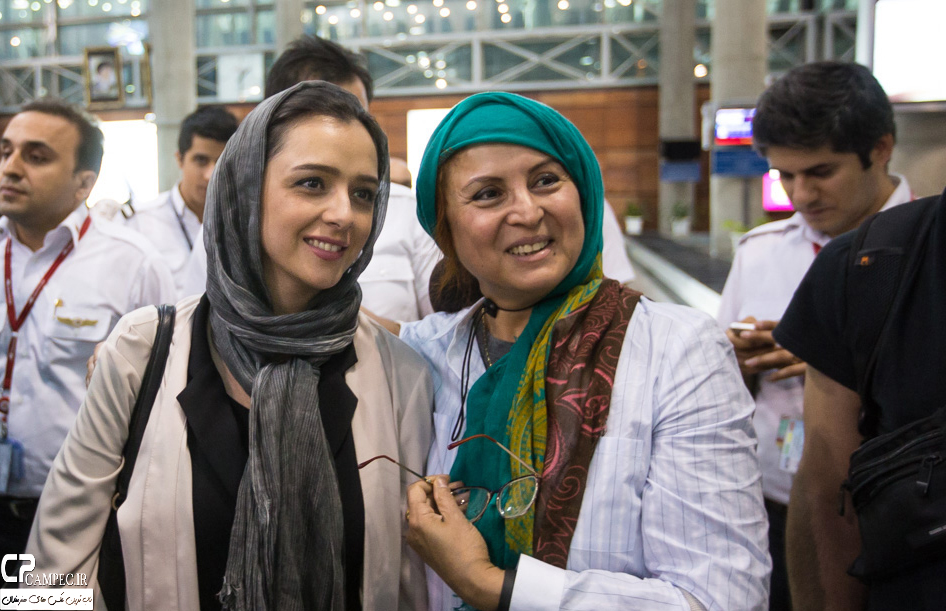 مراسم استقبال از هنرمندان فیلم فروشنده در فرودگاه امام