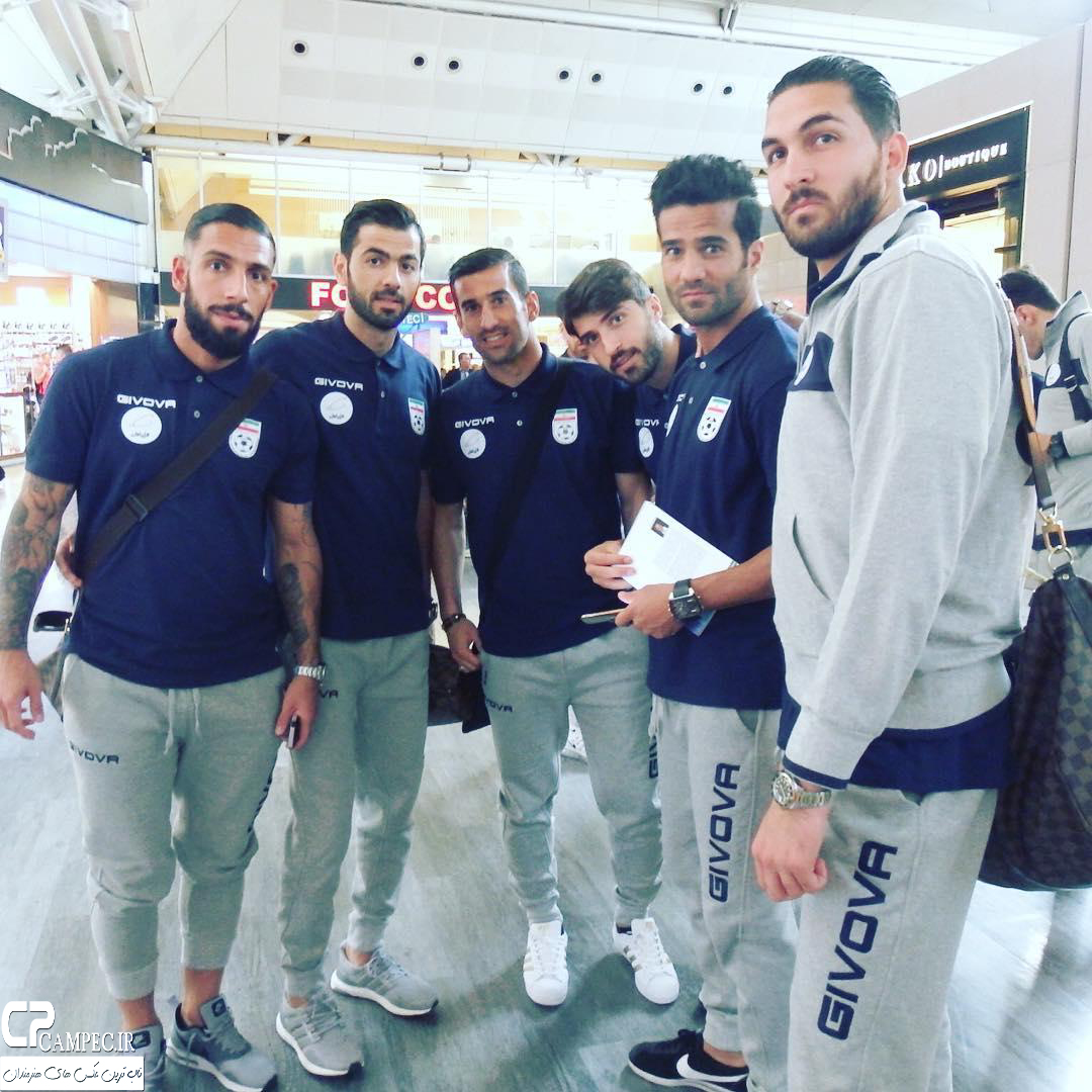 بازیکنان تیم ملی فوتبال ایران در فرودگاه ترکیه