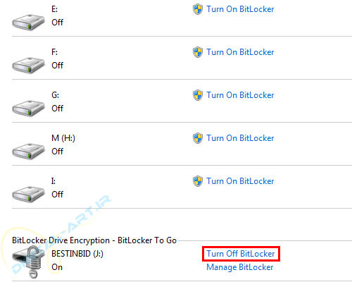 رمز گذاری روی درایو ها و حافظه های جانبی در ویندوز 7 - 09