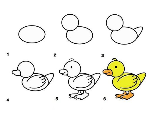 نقاشی ساده اردک
