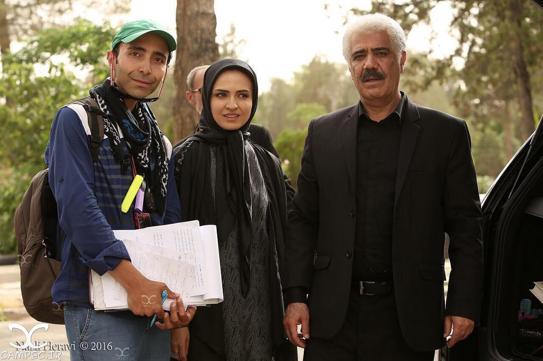 گلاره عباسی و کاظم بلوچی در پشت صحنه سریال برادر