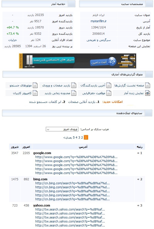 آمار وبگذر