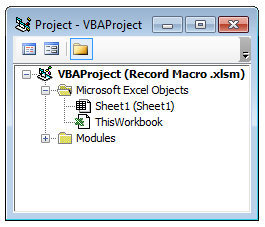محل قرار گیری کد های VBA ماکروی ضبط شده