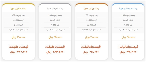بسته اینترنت هورا