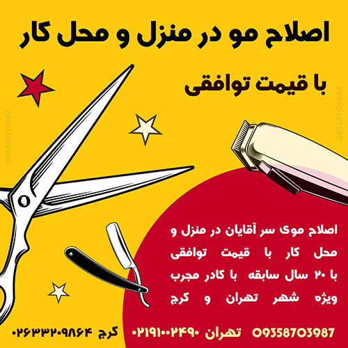 خدمات اصلاح مو در منزل و محل کار با قیمت توافقی ویژه شهر تهران و کرج
