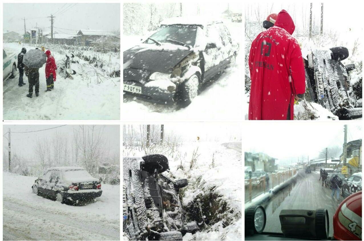 واژگونی خودرو و محبوس شدن راننده در جاده پیربازار رشت 1 565