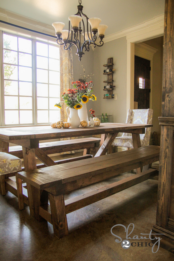 میز و نیمکت نهارخوری چوبی