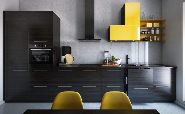 کابینت آشپزخانه رنگ زرد18