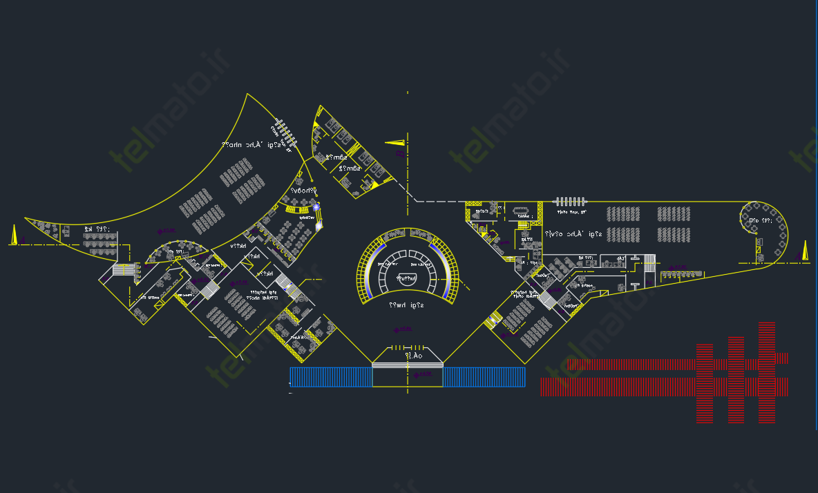 دانلود پلان آماده و نقشه طراحی شده فرودگاه در نرم افزار اتوکد autocad + فایل